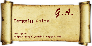 Gergely Anita névjegykártya