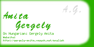 anita gergely business card